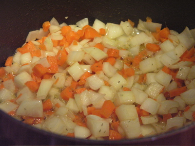 Onions and Carrots Sautéeing