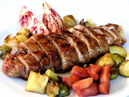 Apple-Pomegranate Glazed Pork Tenderloin