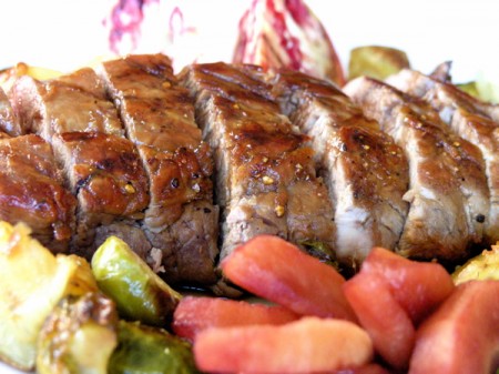 Apple Pomegranate Glazed Pork Tenderloin