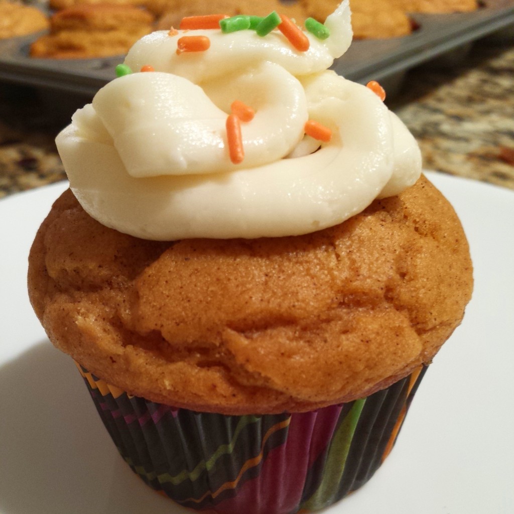 Pumpkin Spice Cupcakes with Maple Frosting